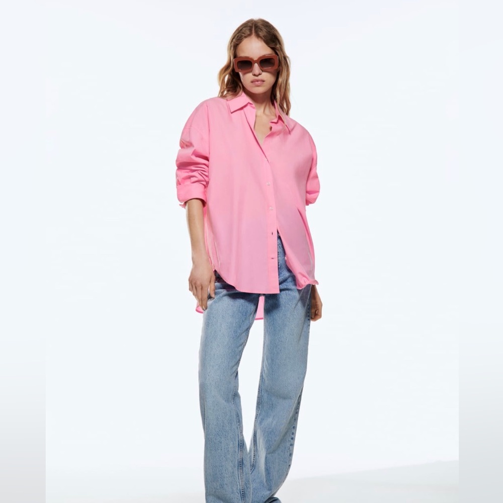 Zara Poplin Pink Shirt